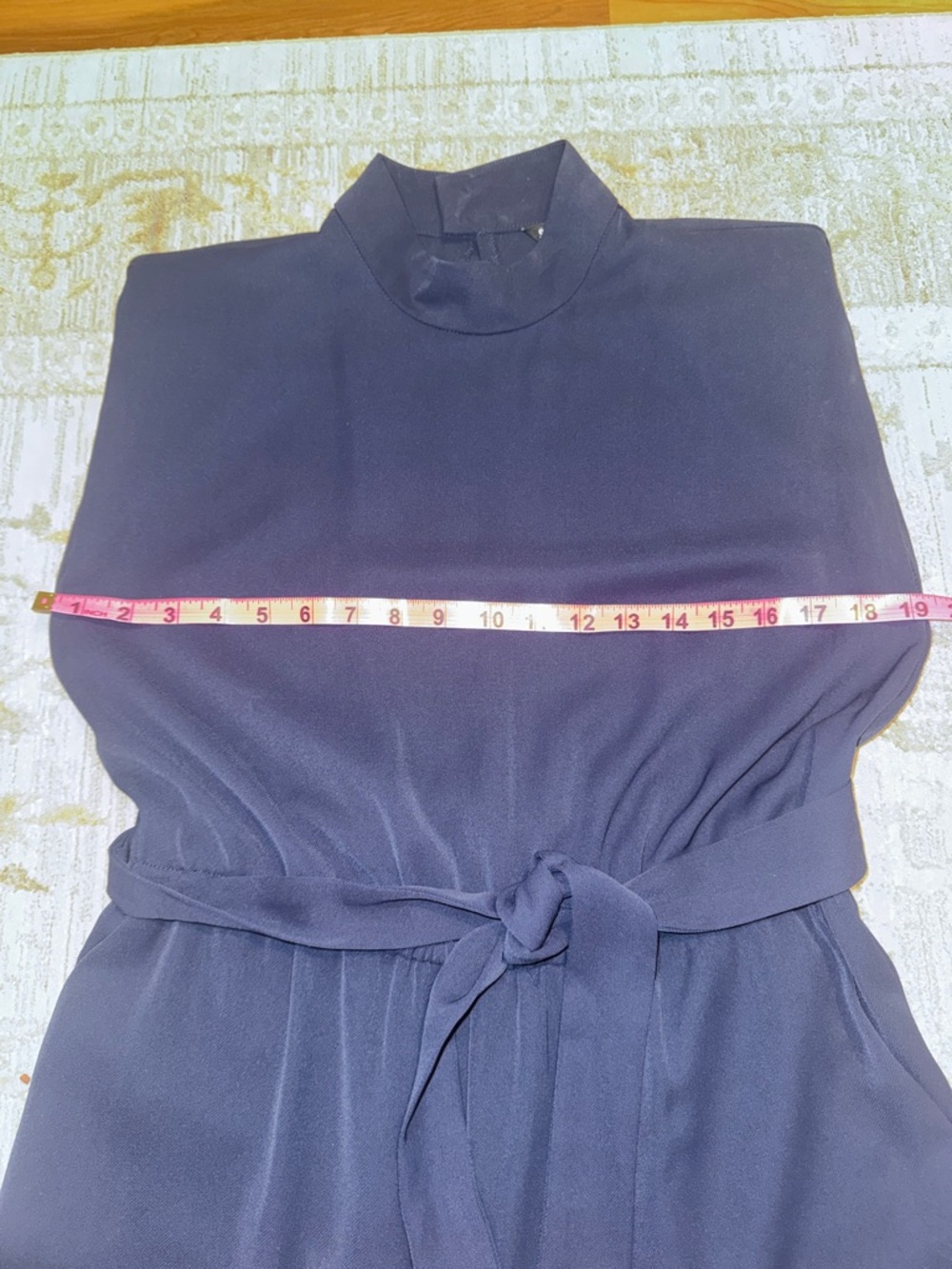 Steve Madden Navy Sleeveless Belted Wide-Leg Jumpsuit - Picture 6 of 8